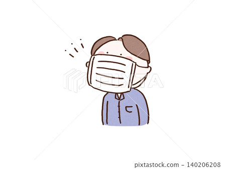 A man wearing a mask that is too large for his face (wrong size). A man wearing a mask that is too large for his face (wrong size). 140206208