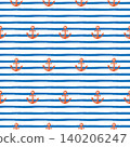 Anchor and Stripe Seamless Pattern 140206247