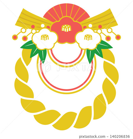 附註連繩新年裝飾圖示插圖 附註連繩新年裝飾圖示插圖 140206836