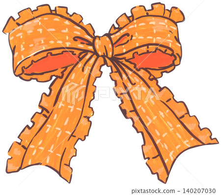 Orange Ribbon Bow Illustration Orange Ribbon Bow Illustration 140207030