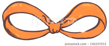Orange Ribbon Bow Illustration 140207031