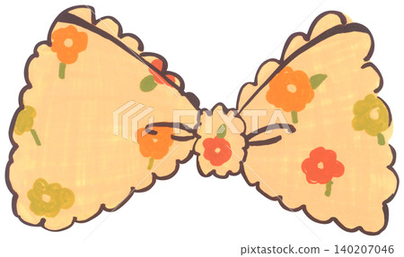 Orange Ribbon Bow Illustration 140207046