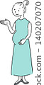 Simple full-body illustration of a pregnant woman giving directions (maternity, pregnancy, woman, person image) 140207070