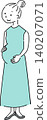 Simple full-body illustration of a pregnant woman stroking her belly (maternity, pregnancy, woman, person image) 140207071
