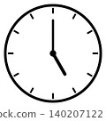 A simple clock face that shows just 5 o'clock 140207122
