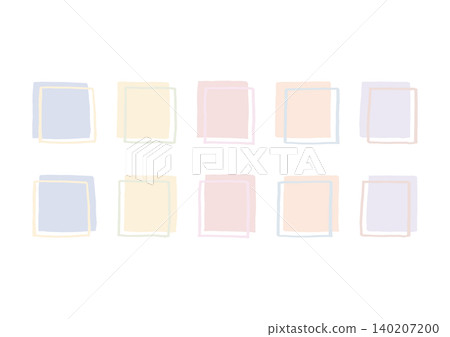 A hand-drawn frame set featuring two overlapping squares. A hand-drawn frame set featuring two overlapping squares. 140207200