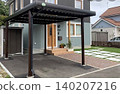 Carports and exterior landscaping for modern homes 140207216
