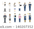 Icon set of doctors, nurses, and other healthcare professionals - vector illustrations. 140207352
