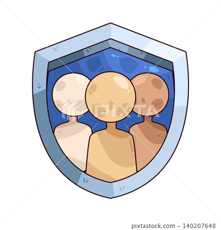 Illustration of Diverse People in Shield Illustration of Diverse People in Shield 140207648