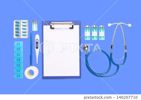 Medical tools and supplies displayed for healthcare use Medical tools and supplies displayed for healthcare use 140207710