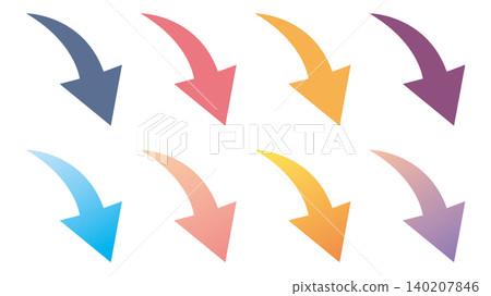 Downward arrow icon set Downward arrow icon set 140207846