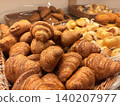 Croissants lined up in the shop 140207977