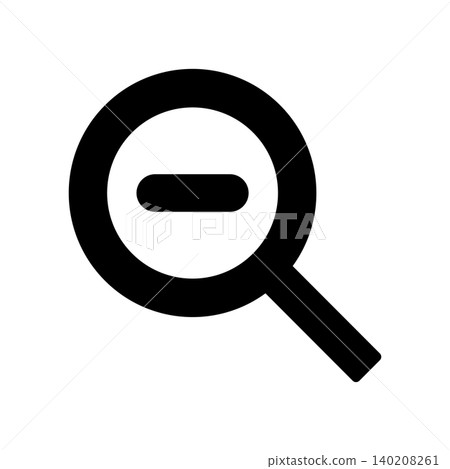 A simple magnifying glass icon representing the screen zoom-out function. 140208261