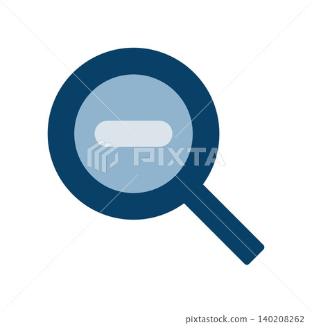 A simple magnifying glass icon representing the screen zoom-out function. 140208262