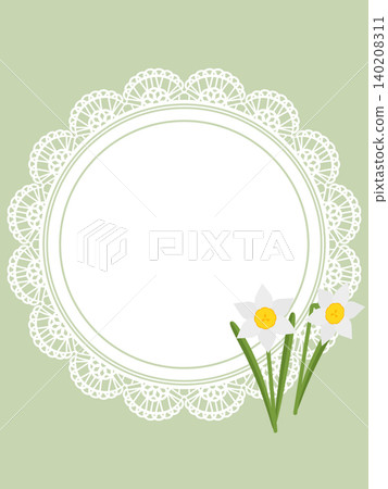 Retro daffodils and lace background (vertical orientation) Retro daffodils and lace background (vertical orientation) 140208311