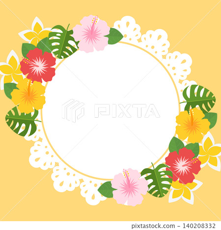 復古熱帶花卉蕾絲背景(方形) 復古熱帶花卉蕾絲背景(方形) 140208332