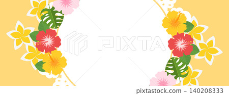 Retro tropical flower and lace banner background Retro tropical flower and lace banner background 140208333