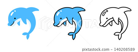 海豚插畫集:流行可愛的海洋生物 海豚插畫集:流行可愛的海洋生物 140208589