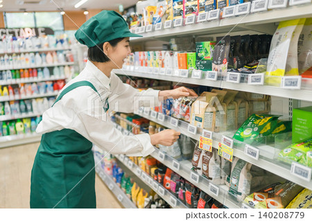 supermarket, super, salesperson 140208779