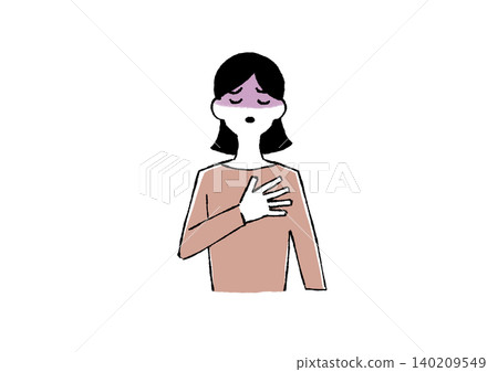 一個女人在痛苦中的插圖 一個女人在痛苦中的插圖 140209549