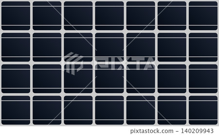 Horizontal high tech background consisting of square panels of photovoltaic cells. 3D vector background Horizontal high tech background consisting of square panels of photovoltaic cells. 3D vector background 140209943