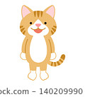 A cute illustration of a tabby cat standing on two legs (vector) 140209990