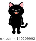 A cute black cat illustration standing on two legs (vector) 140209992