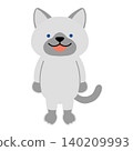 A cute Siamese cat-like illustration (vector) standing on two legs. 140209993