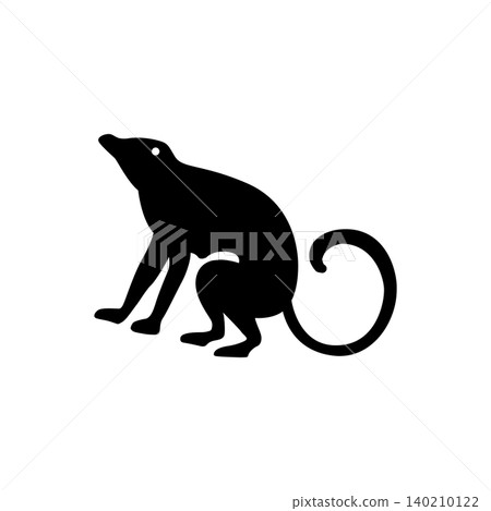 Wild monkey animal icon, an intermediate primate host for virus transmission. Wild monkey animal icon, an intermediate primate host for virus transmission. 140210122