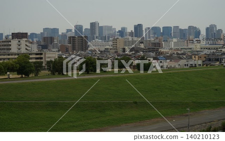 Scenery of buildings in Osaka city Scenery of buildings in Osaka city 140210123