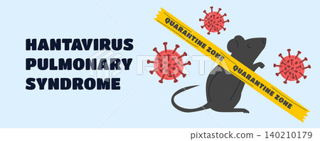 Hantavirus Quarantine Banner, Rodent Borne Infection, Disease Control and Public Health Concept Hantavirus Quarantine Banner, Rodent Borne Infection, Disease Control and Public Health Concept 140210179