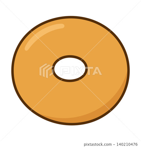 Simple illustration of a bagel; a classic bread icon for bakeries. Simple illustration of a bagel; a classic bread icon for bakeries. 140210476