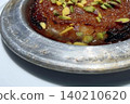 Pistachio Kunafa Dessert Close-Up. 140210620