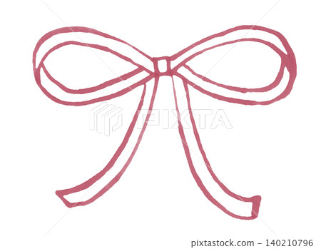 Ribbon drawn with a soft marker, red 2 140210796