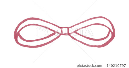 Ribbon drawn with a softly colored marker, red 3 Ribbon drawn with a softly colored marker, red 3 140210797