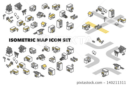 Isometric Illustrations: Map Icon Set Isometric Illustrations: Map Icon Set 140211311