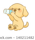 A heartwarming, hand-drawn illustration of a dog sitting and drinking water, reminiscent of a picture book. A heartwarming, hand-drawn illustration of a dog sitting and drinking water, reminiscent of a picture book. 140211482