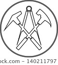 Sticker, roofer, tools, roofer, logo 140211797