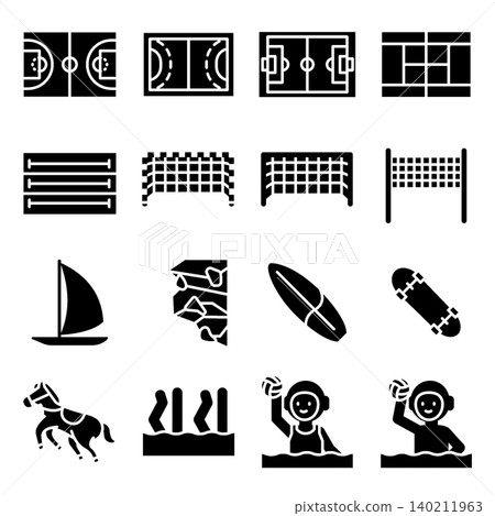 Sports Icon Set - Glyph Sports Icon Set - Glyph 140211963