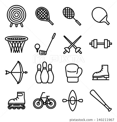 Sports Icon Set - Line Outline 140211967