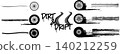Diverse collection of black grungy tire track patterns with distinct skid marks and a central 'Dirt & Drift' text design on a white background 140212259