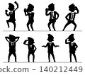 A collection of silhouette poses for a three-head-tall businessman 01 140212449
