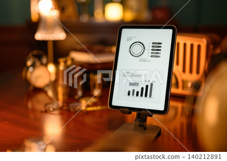 Antique-style desk and tablet Antique-style desk and tablet 140212891