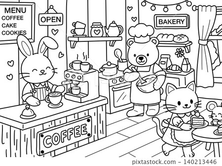 Animal Cafe Coloring Pages Animal Cafe Coloring Pages 140213446