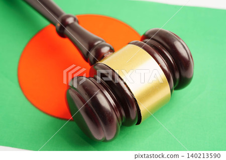 Bangladesh law, Legal, justice and agreement, wooden court gavel on flag. Bangladesh law, Legal, justice and agreement, wooden court gavel on flag. 140213590