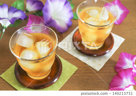 Morning glories and barley tea - a summer image Morning glories and barley tea - a summer image 140213731