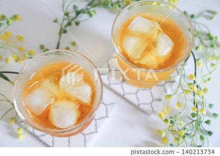 Iced tea in a glass - a summer image 140213734