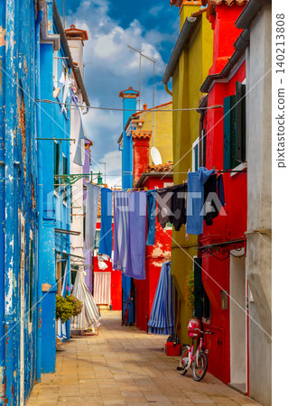 Colorful traditional houses on Burano Island in Venice Italy Colorful traditional houses on Burano Island in Venice Italy 140213808