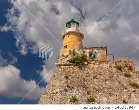 Lighthouse on rocky hillside in Corfu, Greece Lighthouse on rocky hillside in Corfu, Greece 140213947
