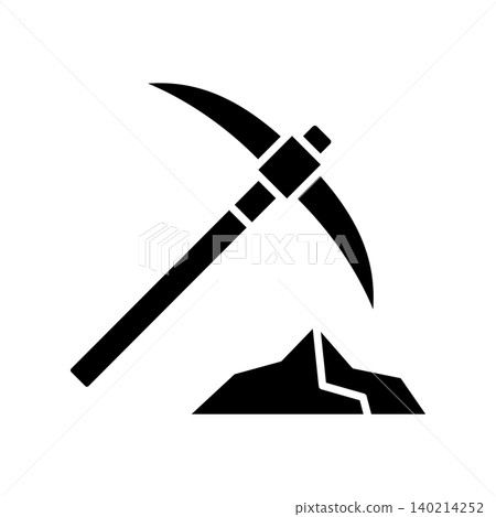 pickaxe icon vector design template in white background pickaxe icon vector design template in white background 140214252